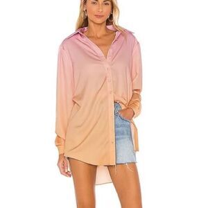 Priscilla Shirt Dress in Dip Dye by Lovers and Friends, Large NWOT